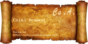 Csiki Armand névjegykártya